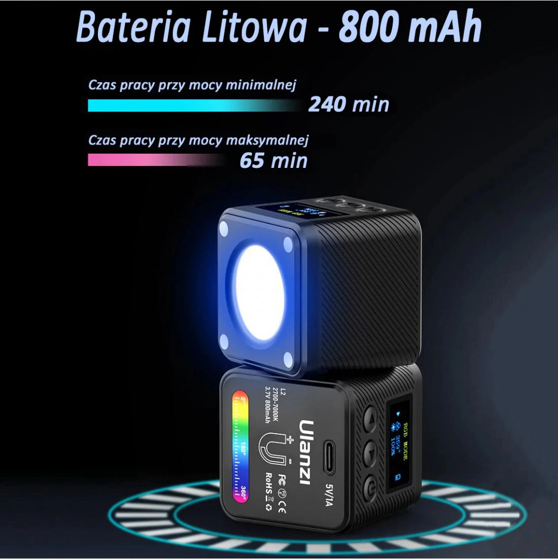 Kompaktowa lampa LED Ulanzi L2 RGB